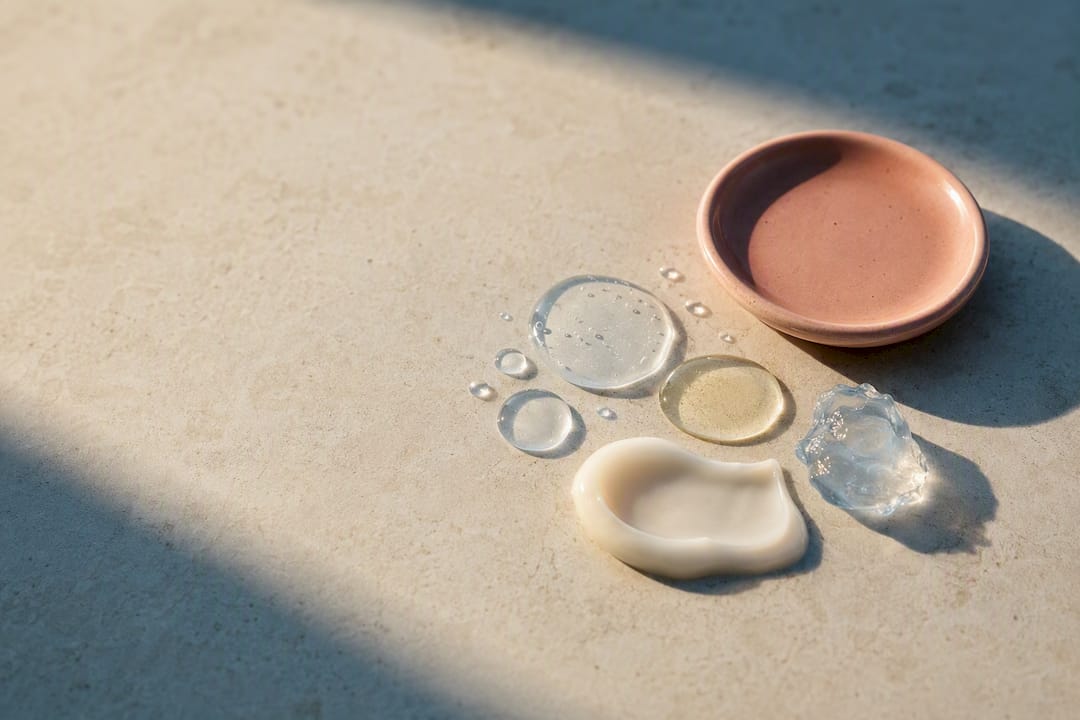 Ingredient textures representing sleeping mask roles